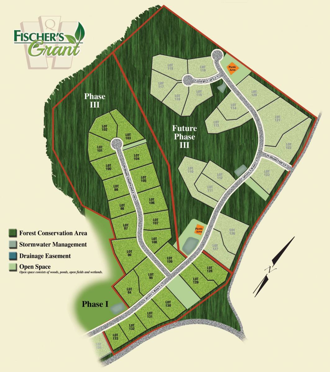 Map of Fischer's Grant Lot, new homes for sale by top home builder