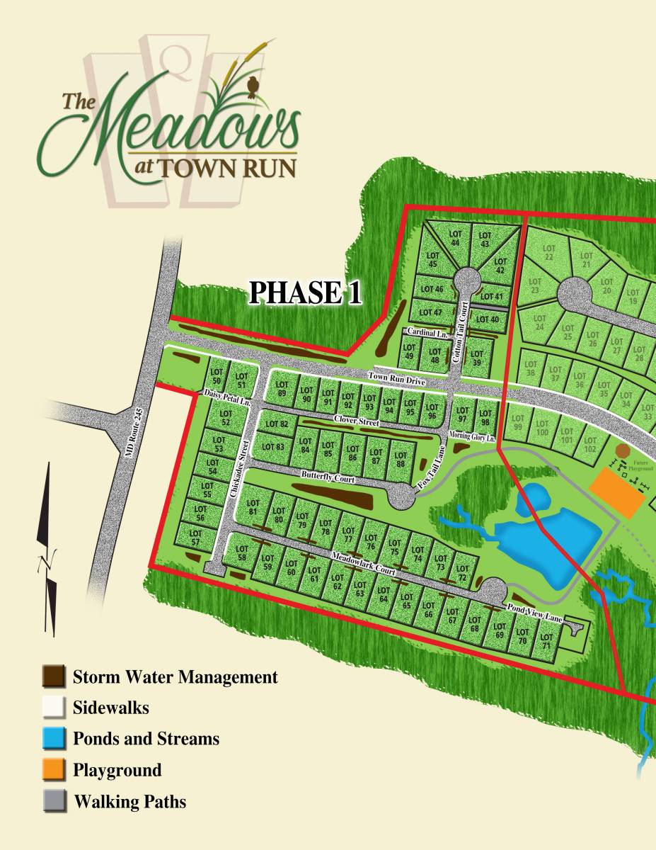 The Meadows at Town Run - Lot Maps for this Leonardtown, MD new home ...